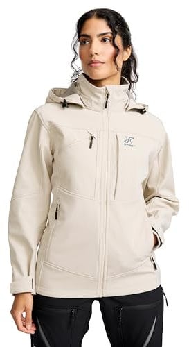 RevolutionRace Hiball Softshell Jacket für Damen, Outdoor Jacke für Wandern, Oatmeal, L