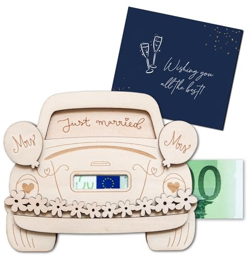 JoliCoon Geldgeschenk Hochzeit Mrs Mrs - Geldgeschenke zur Hochzeit - Hochzeitsgeschenke Geld - Hochzeitsgeschenke für Brautpaar Geld