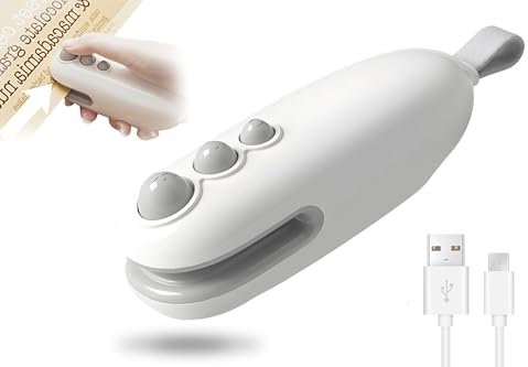 Bag Sealer Heat Seal, Heat Sealer Machine, Easy Seal Bag Sealer,Mini Bag Sealer and Cutter, Plastic Bag Sealer, Bag Resealer Machine, Mini Sealer for Plastic Bags, 2 in 1 Food Sealer (White)