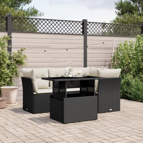 Amorsee Loungemöbel Balkon Lounge Verstellbare Tischplatte Balkon Sofa Rattan Gartensofa Gartenlounge Klein Ecklounge Lounge Möbel Outdoor Gartenmöbel Ecksofa Balkonmöbel Balkonsofa