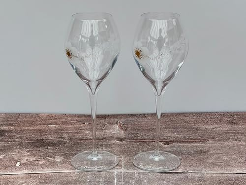 Pair of Perrier-Jouet Fernando Laposse White Bee Champagne Glasses