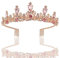 Prinzessin Krone Hochzeit Tiara Krone Rosa Kristall Strass Braut Prinzessin Tiara Kristallkrone Damen Braut Haarschmuck Strass mit Kamm für Hochzeit Prom Geburtstagsfeier