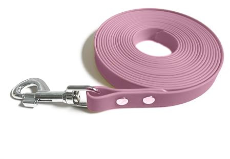 Schleppleine für Hunde aus Gurtband wasserbeständig (rosa, 5m x 20mm)