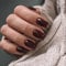 SXVME Brown False Nails Short Medium Square, Gel Press on Nails Coffin Medium Glossy Fake Nails Set Solid Color Acrylic Nail Natural Fit Reusable Stick on Nail for Women Daily Wear, in 24 Pcs