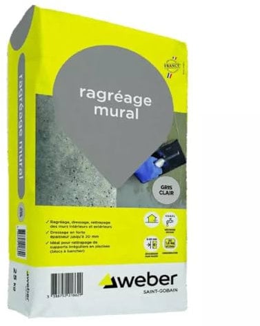 Weber – Montaje de pared interior y exterior de 25 kg – Mortero grueso para trabajos de recuperación/vestidor y sobrecarga