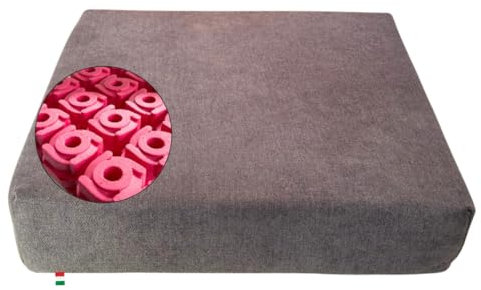 GM Anti-Dekubitus-Kissen für Rollstuhl, 40 x 40 x 9 cm, Anti-Dekubitus-Kissen für Stuhl aus Memory-Schaum und Polyurethan, Kinderwagenkissen für Senioren, hergestellt in Italien (Grau)