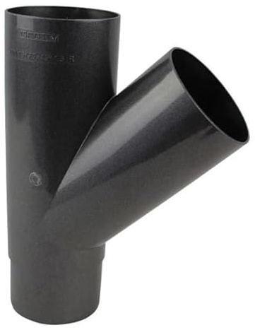 Marley Regenrinnen System Dachrinnenteile DN 75 Fallrohrsystem Farbe Anthrazit Metallic Dachrinnenset aus PVC (Rohrabzweig 45° DN 75/75)
