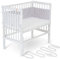 FabiMax Baby Beistellbett für Boxspringbetten, stufenlos höhenverstellbar, Buchenholz massiv weiß lackiert (mit Matratze Comfort, Graue Sterne)