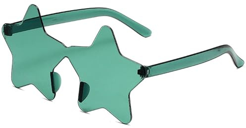 WSQHAO 20 Stück rahmenlose, sternförmige, einfarbige Brillengläser for Brillen, coole Disco-Brillen for Damen und Herren, modische Pentagramm-Sonnenbrille Für Partygeschenke