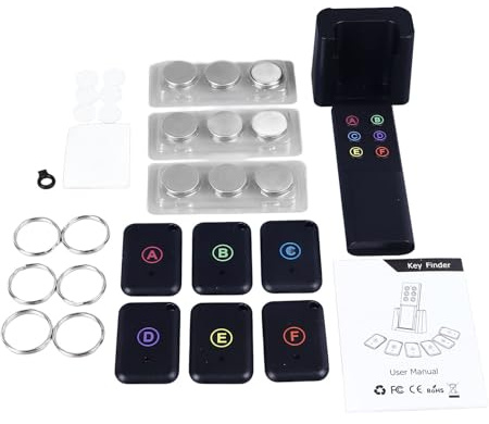 lvifloae Key Finder Locator with Sound, Prompt Item Locator Key Finder 1 Transmitter 6 Receivers 433.92mhz Wireless Long Range 75 To 80dB High Volume Beep
