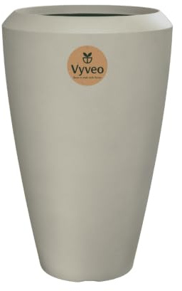 Vyveo - Vase Nalou - 44x70 - Beige - Blumentopf für den Innen- und Außeneinsatz - Übertopf - Pflanztopf - Pflanzgefäß