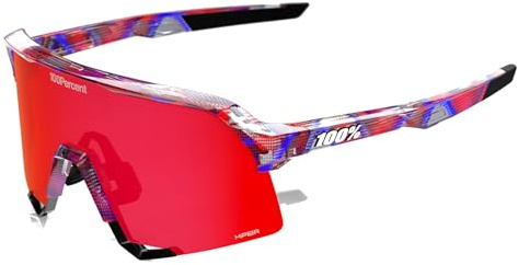 100% S3 FDJ Gloss Translucent Red Blue Hiper Fire Red Sonnenbrille