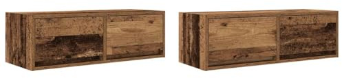 GPWERSDF TV Wall Cabinets 2 pcs Old Wood 80x31x25.5 cm Engineered Wood, Wall-Mounted TV Bench with Ample Storage for Magazines, Books, and Multimedia Devices