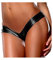 Boowhol Frauen Unterwäsche Hosen Sexy Versuchung Leder PU Schlüpfer Panty G-String Tanga Slips (M, Schwarz)