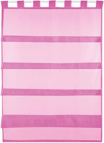 Bestlivings Pinke Bistrogardine Transparent mit Schlaufen in 80x110 cm (BxL), in vielen Varianten erhältlich