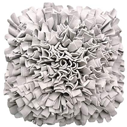 JEELINBORE Quadrat Schnüffelteppich Hund Schnüffelrasen Hundespielzeug Fördert Nahrungssuche Intelligenzspielzeug Hunde Schnüffeldecke (Grau, 45 * 45cm)