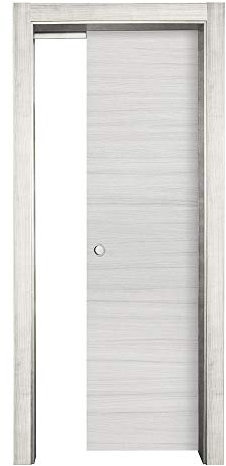 Kimono Porta Interna Scorrevole a Scomparsa Ecodoor 2.0, Palissandro Bianco Matrix, Reversibile (210x90)