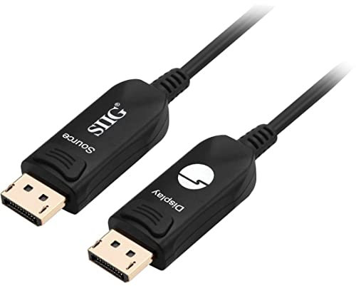 SIIG Fiber Optical DisplayPort to DisplayPort Cable 4K 1.2 Active Optical Cable - 49 ft (CB-DP2211-S1) cable de audio