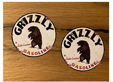 #615 / 2X Vintage Öl Sticker 7,5 cm Aufkleber Auto Tuning Odtimer Retro Look V8 Hotrod Muscle Car Rat Rost