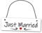 Homeyourself Hochwertiges Schild 25 x 8 cm Just Married weiß Dekoschild Wandschild Hochzeit Flitterwochen