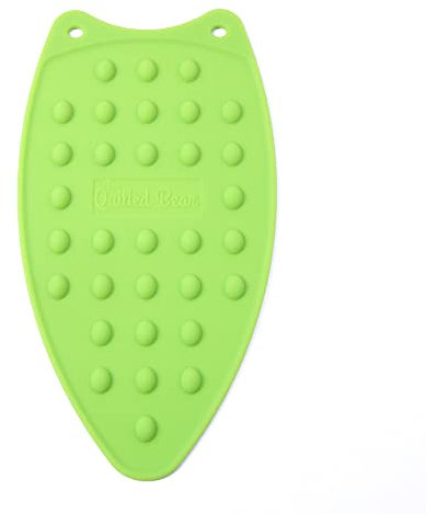 The Quilted Bear Iron Rest - Large Silicone Heat Resistant Iron Pads for General Ironing or Quilting Use with Four Mats Available (Lime Green)