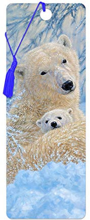 3D LiveLife Lesezeichen - Nördliche Familie von Deluxebase. Ein Lesezeichen für Eisbären mit linsenförmigen 3D-Kunstwerken, lizenziert von der bekannten Künstlerin Beth Hoselton