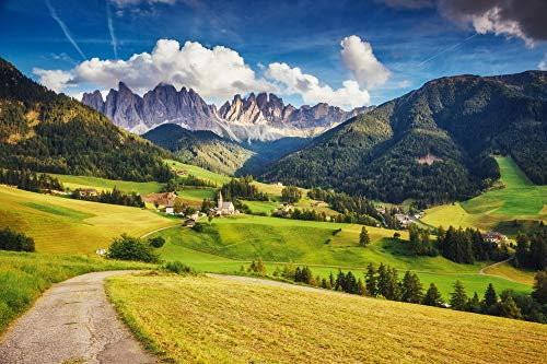 GEBIRGE Fototapete VLIES-300x223 cm (3790A)-Natur Baum Wald Landschaft See Berge Bäume Alpen Wandtapete-Inkl. Kleister-Vliestapete Bild Dekoration Wand-Dekor Moderne Motiv-Tapete Panorama Poster XXL