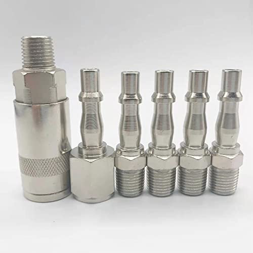 6PCS 1/4 Luftschlauchanschluss, Schnellkupplung für Schläuche, Kompressor Kupplungen, Druckluft Kupplung, Kompressor Fitting Kupplungen, Fitting Kupplungen Luftschlauch Verbindungsstück