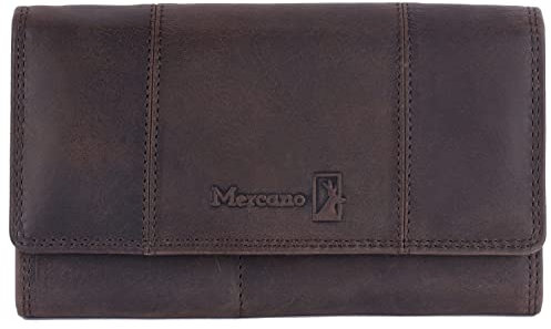 MERCANO® Premium Vintage Geldbörse Damen Leder (Echtleder) groß mit RFID-Schutz I Portemonnaie Damen Leder inkl. Geschenkbox mit Kartenfächern und Münzfach