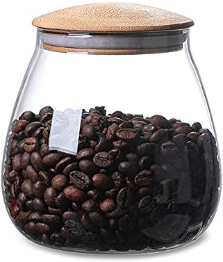 INCETUE Glasdose Vorratsgläser mit Bambus Deckel,800ml Luftdicht Aufbewahrung Aufbewahrungsgläser, Küche Haus Deco Borosilikatglas Vorratsdosen für Müsli Tee Plätzchen