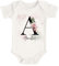 SpecialMe® Baby Body mit Namen personalisiert Monogramm Initiale Anfangsbuchstabe und Name Mädchen Kurzarm Kurzarm Bio Baumwolle Blumenhintergrund Natur 0-3 Monate