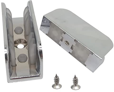 6 bloques anticolisión para puerta de ducha, conjunto de guía inferior de muebles, para puerta corredera de vidrio, bloque anticolisión, con tornillos (plateado)