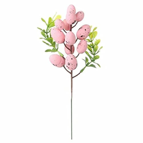 KUGRRFRC Ostereier Stecklinge Künstliche Blumen AST Bunte Schaum Vogeleier Taube Feier Dekoration Home Party DIY Bastelbedarf-22cm,USA,WIE Gezeigt