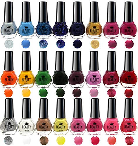 Beauty4Britain 24 Nail Polish Set 24 Different Shades Luxury Box The Best Gift UK (Colour Set B)