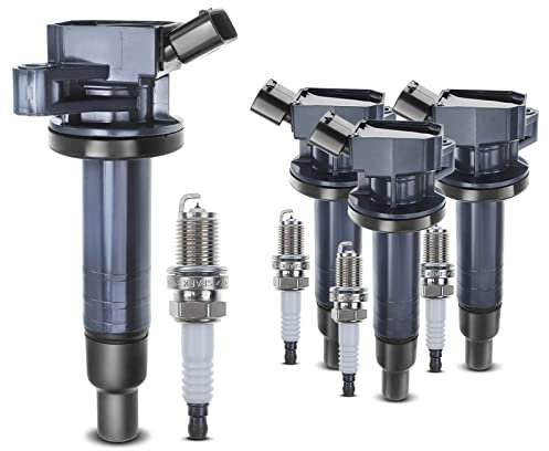 Frankberg 4x Zündspule Zündkerzen Satz Benzin Kompatibel mit Yaris P9 2005-2011 Corolla E11 E12 1999-2007 Avensis T22 T25 2000-2008 Au.ris E15 2007-2012 C1 PM PN 2005-2014