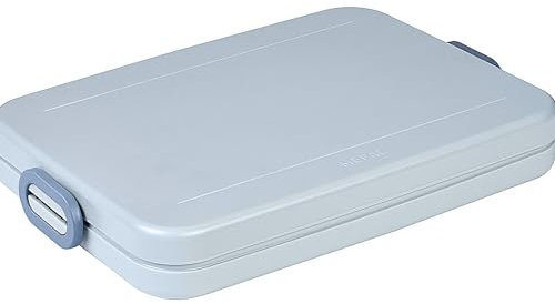Mepal - Lunchbox Take A Break flach - Ideale Brotdose für Laptoptasche oder Rucksack - Flach geformte Essensbox für 2 Sandwiches oder 4 Scheiben Brot - 800 ml - Nordic Blue