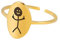 Dreamtimes Funny Smiley Face Figur Gebärdensprache Einstellbare Ringe für Männer Frauen Mittelfinger Niedlich Trendy Ring Geschenk Ring für Paare (Gold)