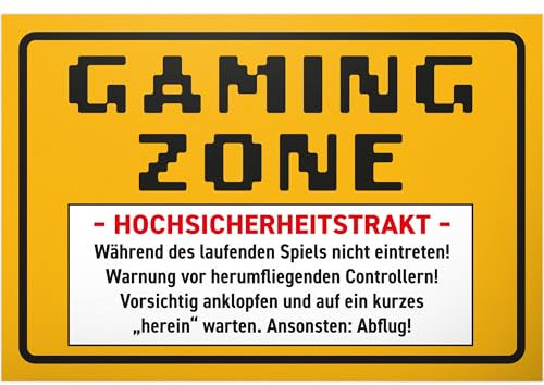 DankeDir! Gaming Zone - Schild 30 x 20 cm - Gamer Geschenk Jugendlicher Jungen Teenager Dekoration Geburtstagsgeschenk - Türschild Zimmer Deko Party Zocker Geschenkidee Schüler Partydeko