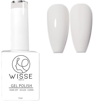 Wisse Make up Gel Nail Polish, UV/LED Soak-Off Nail Art Manicure Pedicure for Professional, Salon & Home Use - Long Lasting & Easy to Apply, 30 Colours - White