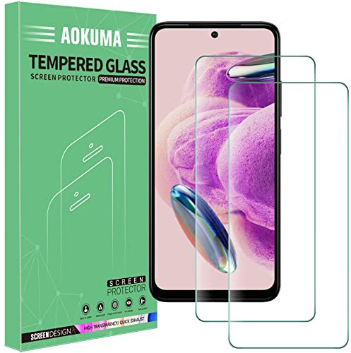 AOKUMA Protector de Pantalla para Xiaomi Redmi Note 12s, [2 Unidades] Cristal Templado para Xiaomi Redmi Note 12s Fácil Instalación, Vidrio templado 9H,Sin Burbujas, Alta Definicion,Anti-Arañazos