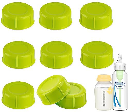 (9-PCs) Travel Bottle Caps Compatible with Dr Brown Narrow Bottles, Storage Caps Replacement for Medela Bottles