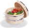 Dumpling Bambus-Dampfgarer, 25,4 cm, 2 Etagen, Holzkorb mit Griff, wiederverwendbarer Silikoneinsatz, Kit zum Kochen von Baby Bao Bun, Dim Sum, Reis Potsticker Dämpfen chinesischer asiatischer