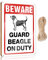 CakJuice - Panel de pared colgante de madera Beware! Guard Beagle On Duty - Panel de madera para piscina (20 x 30 cm)