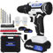 Cordless Drill Driver 21V, Battery Drill with 2 Batteries 1500mAh, 45Nm Power Electric Drills Cordless Screwdriver, 25+1 Torque, 2 Speed, LED Light Combi Drill and Screwdriver Set with 29Pcs Drill Bit
