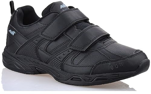 Mens Non Slip Memory Foam Wide FIT Walking Running Sports Strap Trainers Shoes Black