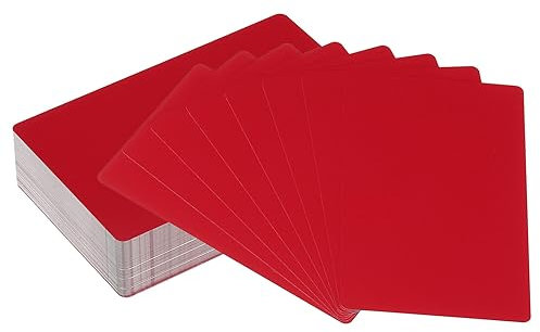 PATIKIL 100Stk Metall Visitenkarten Leere 0.21mm Dickes 3.4x2.1 Aluminium Lasergravur Bedruckbare Namenskarte für Benutzerdefinierte DIY Rot