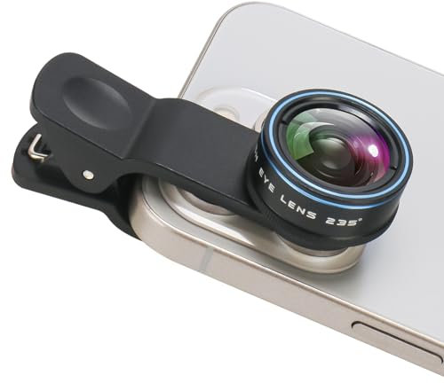 Fisheye Lens 235° Phone Camera Lens, Fish Eye Lens for iPhone 14 13 12 X XR Pixel Samsung Smartphone,Clip on Cell Phone,Funny Photos
