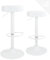 KAYELLES Lot 2 Tabourets Bar Blanc siège Rond Simili Cuir, sans Dossier, Hauteur réglable, Repose Pieds, pivotants 360° Pied Blanc YO (Blanc intégral)