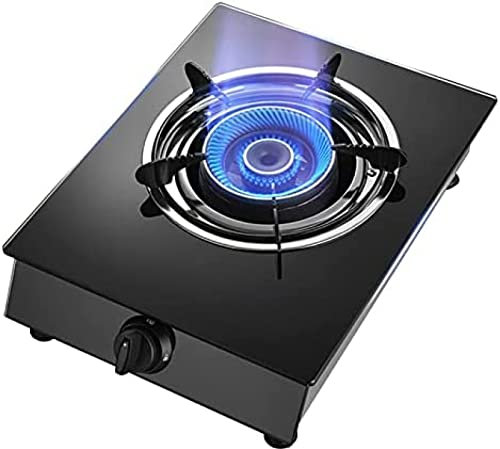Fornello da Appoggio A Gas, Piano Cottura A Gas da Tavolo in Vetro Temperato Piano Cottura A Gas 1 Fuoco, Cucina Domestica Appartamenti Piani Cottura da Campeggio All'aperto