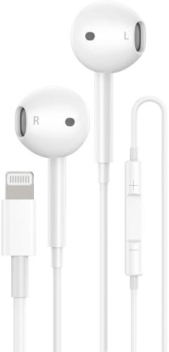 1Pack Earbuds for iPhone Headphones Light-ning Wired Earphones Built-in Mic & Volume Control Compatible with iPhone 14/13/12/11/8/Pro/Pro Max, Support All iOS System